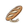 Fresh Baguette Sticker — Bakery Bread Kiss-Cut Decal for Laptops & Journals